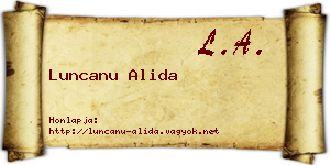 Luncanu Alida névjegykártya
